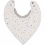 Voir le produit BIB'UP - Bavoir bandana - Blanc étoiles grises et jaunes de Trois Kilos Sept