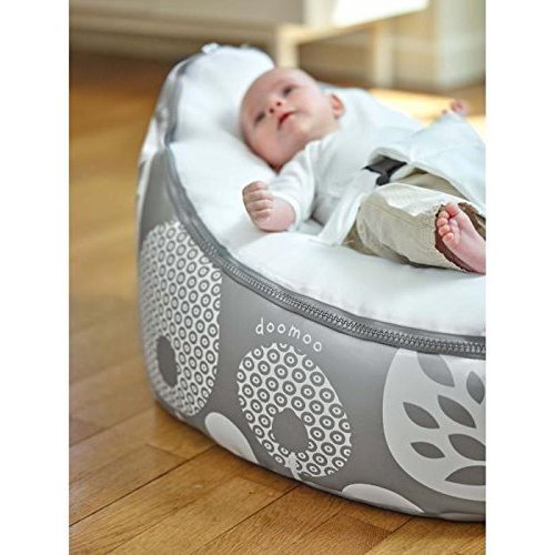 BABYMOOV Doomoo Nid - Transat bébé - Pouf Evolutif & Multifonctions des la  Naissance - Giraf Grey