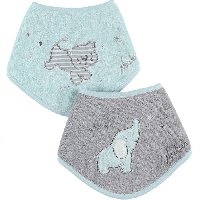 Anna & Milo Lot de 2 bavoirs bandana 